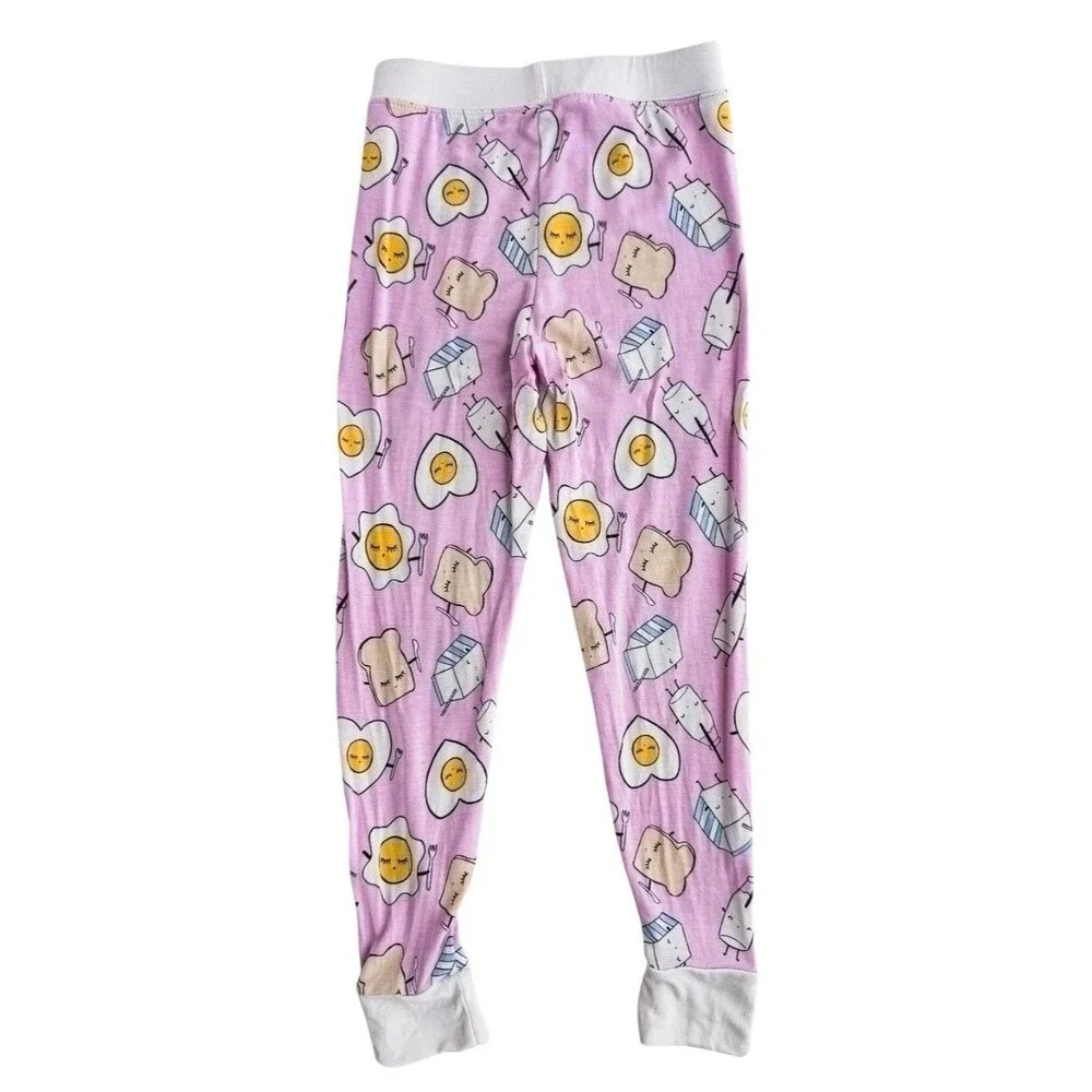 Little Sleepies 3T Pink Breakfast Set Pink Breakfast Food Print Lunaluxe
